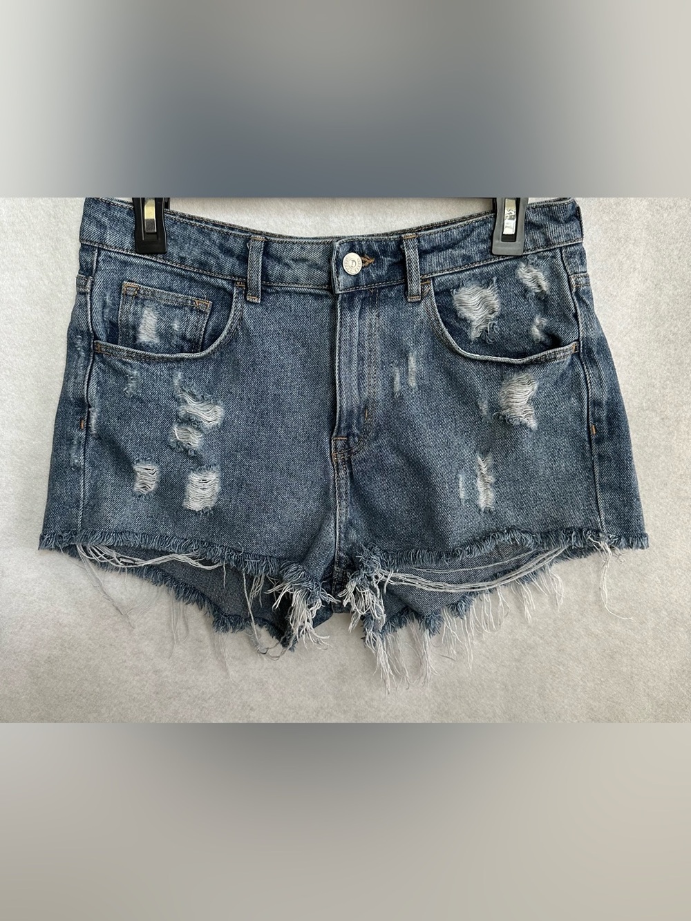 H&M Distressed Blue Denim Shorts